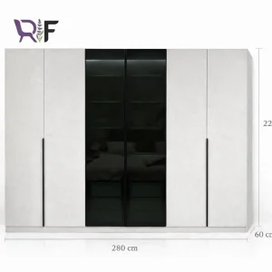 دولاب ملابس عصري مع واجهة زجاجية
